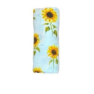 Super-soft Bamboo/cotton Swaddle Blanket in Sunflower Pattern